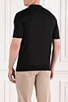 Black short sleeve zip up polo shirt made of silk Cesare di Napoli - 100% silk. Fastener: zipper. Country of manufacture: Italy. Care: specialized cleaning - photo 4