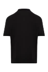 Black short sleeve zip up polo shirt made of silk Cesare di Napoli - 100% silk. Fastener: zipper. Country of manufacture: Italy. Care: specialized cleaning - photo 6