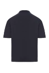 Silk polo in deep black and blue with zip fastening Cesare di Napoli - 100% silk. Color: blue. Fastener: zipper. Country of manufacture: Italy. Care: specialized cleaning - photo 6