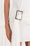 Біла сукня міні з еластичної тканини з драпіруванням та акцентною пряжкою Khela - драпірування. 90% поліестер, 10% еластан. модні. Країна виробник: Італія. Догляд: спеціалізоване чищення - фото 6