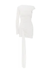 Khela Corrupt Cosmo White Mesh Draped Mini Dress - Decoration: ruffles, mesh hem with a floor-length tail. 90% polyester, 10% elastane. hidden zip at the back.. Country of manufacture: Italy. Care: specialized cleaning - photo 1