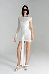Corrupt Cosmo White Mesh Draped Mini Dress Khela - Decoration: ruffles, mesh hem with a floor-length tail. 90% polyester, 10% elastane. hidden zip at the back.. Country of manufacture: Italy. Care: specialized cleaning - photo 8