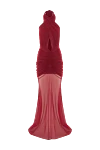 Khela Сукня максі Forbidden із сітки у бордовому кольорі - збірками спереду та ззаду. 90% поліестер, 10% еластан. застібка-блискавка ззаду та нековзна силіконова підкладка. Країна виробник: Італія. Догляд: спеціалізоване чищення - фото 1