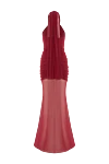 Khela Сукня максі Forbidden із сітки у бордовому кольорі - збірками спереду та ззаду. 90% поліестер, 10% еластан. застібка-блискавка ззаду та нековзна силіконова підкладка. Країна виробник: Італія. Догляд: спеціалізоване чищення - фото 7
