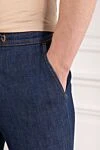 Scissor Scriptor Jeans with a drawstring waistband and decorative stitching - 97% cotton, 3% polyurethane. button, zipper. two side, two back. Country of manufacture: Italy. Care: specialized cleaning - photo 5
