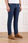 Scissor Scriptor Soft cotton jeans with yellow accents and branded patch - 64% cotton, 34% polyethylene, 2% polyurethane. button, zipper. two side, two back, one pocket for small items. Country of manufacture: Italy. Care: specialized cleaning - photo 3
