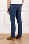 Soft cotton jeans with yellow accents and branded patch Scissor Scriptor - 64% cotton, 34% polyethylene, 2% polyurethane. button, zipper. two side, two back, one pocket for small items. Country of manufacture: Italy. Care: specialized cleaning - photo 4