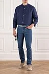 Skinny jeans with distressed denim texture and decorative stitching Scissor Scriptor - 64% cotton, 34% polyethylene, 2% polyurethane. button, zipper. two side, two back, one pocket for small items. Country of manufacture: Italy. Care: specialized cleaning - photo 2