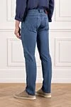 Skinny jeans with distressed denim texture and decorative stitching Scissor Scriptor - 64% cotton, 34% polyethylene, 2% polyurethane. button, zipper. two side, two back, one pocket for small items. Country of manufacture: Italy. Care: specialized cleaning - photo 4