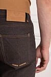 Scissor Scriptor Прямые джинсы в тёмно-шоколадном оттенке с вышитым логотипом - 90% шерсть, 8% кашемир, 2% эластан. пуговица, молния. два боковых, два задних, один карман для мелочи. Страна производитель: Италия. Уход: специализированная чистка - фото 5