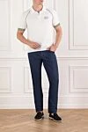 Straight leg men's jeans with discreet trim and embroidered symbol Scissor Scriptor - 65% cotton, 33% elastane, 2% polyurethane. button, zipper. two side, two back, one pocket for small items. Country of manufacture: Italy. Care: specialized cleaning - photo 2