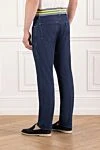 Straight leg men's jeans with discreet trim and embroidered symbol Scissor Scriptor - 65% cotton, 33% elastane, 2% polyurethane. button, zipper. two side, two back, one pocket for small items. Country of manufacture: Italy. Care: specialized cleaning - photo 4