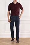 Джинсы с эффектом лёгких высветлений и текстурным тоном Scissor Scriptor - 93% хлопок, 6% кашемир, 1% эластан. пуговица, молния. два боковых, два задних, один карман для мелочи. Страна производитель: Италия. Уход: специализированная чистка - фото 2