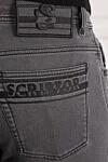 Scissor Scriptor Grey jeans with black logo on pockets and mini patch - 64% cotton, 34% polyester, 2% polyurethane. button, zipper. two side, two back, one pocket for small items. Country of manufacture: Italy. Care: specialized cleaning - photo 5