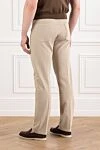 Light sand colored jeans with elastic waistband Scissor Scriptor - 98% cotton, 2% polyurethane. button, zipper. two side, two back, one pocket for small items. Country of manufacture: Italy. Care: specialized cleaning - photo 4