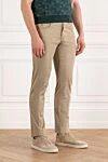 Scissor Scriptor Light beige jeans with branded embroidery on the pocket - 95% cotton, 5% polyurethane. button, zipper. two side, two back, one pocket for small items. Country of manufacture: Italy. Care: specialized cleaning - photo 3
