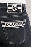 Scissor Scriptor Темно-синие джинсы с вышитым белым логотипом на задних карманах - 90% хлопок, 9% бамбук, 1% полиуретан. пуговица, молния. два боковых, два задних, один карман для мелочи. Страна производитель: Италия. Уход: специализированная чистка - фото 5