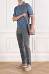 Джинсы в оттенке пепельный деним с декоративной вышивкой Scissor Scriptor - 98% хлопок, 2% полиуретан. пуговица, молния. два боковых, два задних, один карман для мелочи. Страна производитель: Италия. Уход: специализированная чистка - фото 2