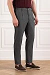 Scissor Scriptor Classic dark grey trousers made from soft wool fabric with pleats - tucks. 96% wool, 4% elastane. button, zipper. two side, two back. Country of manufacture: Italy. Care: specialized cleaning - photo 3