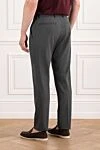 Classic dark grey trousers made from soft wool fabric with pleats Scissor Scriptor - tucks. 96% wool, 4% elastane. button, zipper. two side, two back. Country of manufacture: Italy. Care: specialized cleaning - photo 4