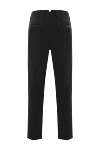 Men's trousers of a strict silhouette made of thick black wool Scissor Scriptor - tucks. 96% wool, 4% elastane. button, zipper. two side, two back, coin pocket. Country of manufacture: Italy. Care: specialized cleaning - photo 6