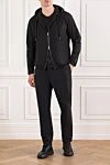 Lightweight black jacket with hood and front zip Tombolini - 92% polyamide, 8% elastane. Additional: hood with drawstring. zipper. two side pockets. Country of manufacture: Italy. Care: specialized cleaning - photo 2