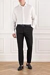 Men's white cotton shirt with button placket Alessandro Gherardi - 100% cotton. buttons. Country of manufacture: Italy. Care: specialized cleaning - photo 2