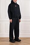 Balenciaga Костюм чоловічий жіноча толстовка з проклеєною спинкою з брюками чорний - логотип бренду. капюшон. 100% бавовна. кишеня кенгуру. Країна виробник: Італія. Догляд: спеціалізоване чищення - фото 3
