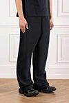 Balenciaga Чоловічі класичні спортивні штани Laurel з флісу чорного кольору. - вишитий класичний малюнок Red Laurel. 100% бавовна. дві бічні кишені. Країна виробник: Італія. Догляд: спеціалізоване чищення - фото 3