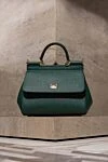 Sicily Medium Short Handle Bag Green Dolce & Gabbana - Decoration: branded plate with galvanic coating, textured leather. 100% genuine leather. Dimensions: 18.5 ? 20 ? 10 cm. Shoulder strap length: removable and adjustable shoulder strap made of Dauphine calfskin. internal zipped pocket with logo and pocket for smartphone. front flap with double hidden magnet closure. Country of manufacture: Italy. Care: specialized cleaning - photo 6