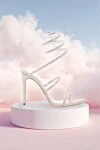 Rene Caovilla Grey crystal embellished spiral sandals - crystals. 100% genuine leather. buckle. Country of manufacture: Italy. Care: specialized cleaning - photo 7