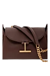 Tom Ford Сумка через плечо Tara Chain из натуральной кожи короичневого цвета - подвесная Т-образная фурнитура. 100% телячья кожа. Размеры: 29 х 15 х 7 см. Длина ремня: регулируемый плечевой ремень . внутренний карман на молнии . магнитная застежка. Страна производитель: Италия. Уход: специализированная чистка - фото 5