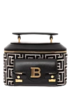 Balmain Жіноча сумка-тоут B-Buzz Vanity з чорно-білим логотипом та візерунком. - логотип. 80% текстиль, 20% натуральна шкіра. Довжина ременя: регульований ремінець. зовнішня кишеня. видима застібка-блискавка. Країна виробник: Італія. Догляд: спеціалізоване чищення - фото 1