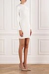 Balmain Платье белое из трикотажа с фактурным узором и длинными рукавами - фирменные пуговицы. 67% хлопок, 12% полиамид, 5% полиэстер, 12% акрил. молния. Страна производитель: Франция. Уход: специализированная чистка - фото 3