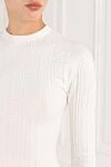 Balmain Платье белое из трикотажа с фактурным узором и длинными рукавами - фирменные пуговицы. 67% хлопок, 12% полиамид, 5% полиэстер, 12% акрил. молния. Страна производитель: Франция. Уход: специализированная чистка - фото 5