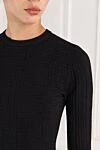 Balmain Сукня чорна з трикотажу з фактурним візерунком та довгими рукавами - фірмові гудзики. 67% бавовна, 12% поліамід, 5% поліестер, 12% акрил. блискавка. Країна виробник: Італія. Догляд: спеціалізоване чищення - фото 5
