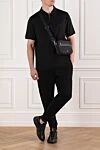Чоловічі штани з бавовни чорного кольору з еластичним поясом Brioni - 100% бавовна. дві бічні кишені, одна задня кишеня. Країна виробник: Італія. Догляд: спеціалізоване чищення - фото 2