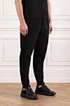 Brioni Чоловічі штани з бавовни чорного кольору з еластичним поясом - 100% бавовна. дві бічні кишені, одна задня кишеня. Країна виробник: Італія. Догляд: спеціалізоване чищення - фото 3