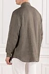 Linen shirt in grey-olive color with a breast pocket Brioni - 100% linen. buttons. one chest pocket. Country of manufacture: Italy. Care: specialized cleaning - photo 4