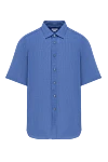 Brioni Men's light blue linen shirt with buttons - 100% linen. buttons. Country of manufacture: Italy. Care: specialized cleaning - photo 1