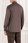 Мужская коричневая рубашка из мягкого кашемира с классическим воротником Brioni - 100% кашемир. пуговицы. Страна производитель: Италия. Уход: специализированная чистка - фото 4