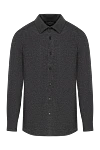 Brioni Рубашка из кашемира и хлопка тёмно-серого цвета с мягкой текстурой - 55% кашемир, 45% хлопок. пуговицы. Страна производитель: Италия. Уход: специализированная чистка - фото 1