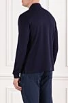 Men's cotton polo shirt, dark blue, strict cut Brioni - 100% cotton. Fastener: button. Country of manufacture: Italy. Care: specialized cleaning - photo 4