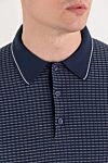 Brioni Синее поло из дышащего хлопка с декоративной вязкой и контрастным воротником - декоративная вязка. 100% хлопок. пуговицы. Страна производитель: Италия. Уход: специализированная чистка - фото 5