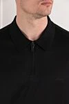 Brioni Черное поло с молнией и фирменной вышивкой на груди - логотип бренда. 100% хлопок. молния. Страна производитель: Италия. Уход: специализированная чистка - фото 5