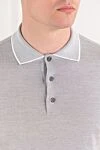 Brioni Поло серое из хлопка и шелка с контрастной отделкой воротника - контрастная отделка воротника. 100% хлопок. молния. Страна производитель: Италия. Уход: специализированная чистка - фото 5