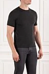 Brioni Джемпер з кашеміру та шовку з коротким рукавом у графітовому кольорі. - 70% кашемір, 30% шовк. Країна виробник: Італія. Догляд: спеціалізоване чищення - фото 3