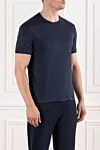 Brioni Dark blue linen t-shirt with soft texture - 100% flax. Country of manufacture: Italy. Care: specialized cleaning - photo 3
