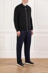 Brioni Трикотажный комплект в насыщенном синем цвете с воротником и застёжкой на молнию - 42% хлопок, 35% кашемир, 15% шелк, 8% полиамид. молния. два боковых кармана. Страна производитель: Италия. Уход: специализированная чистка - фото 7