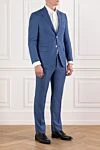 Brioni Костюм з вовни та шовку в синьому кольорі з однобортним піджаком - 70% шерсть, 30% шовк. гудзики. дві бічні кишені, одна нагрудна кишеня. Країна виробник: Італія. Догляд: спеціалізоване чищення - фото 3